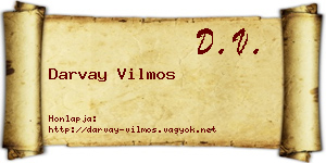 Darvay Vilmos névjegykártya